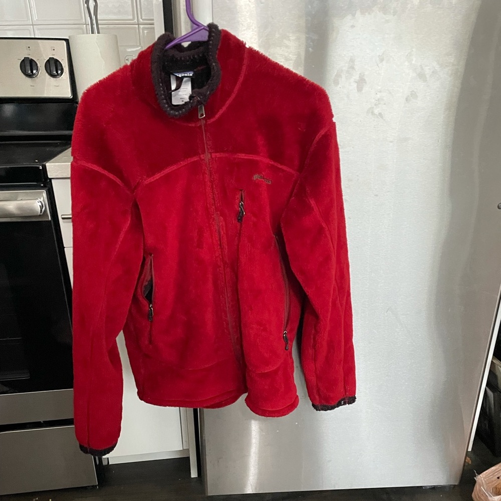 Red Patagonia Fleece Full-Zip Medium